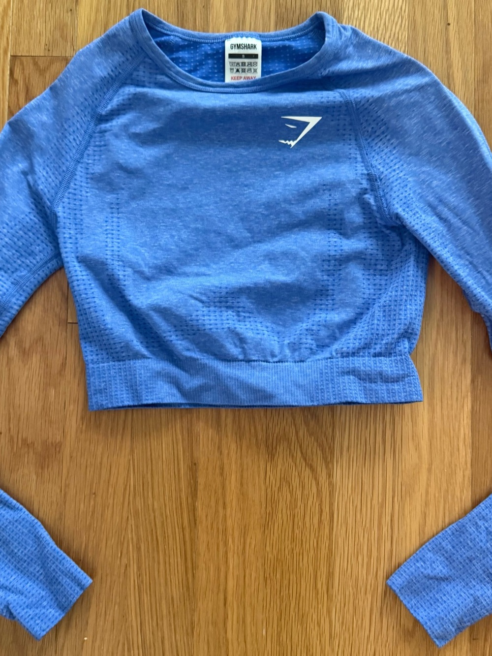 Gymshark Light Blue Seamless Cropped Crew Sweatshirt